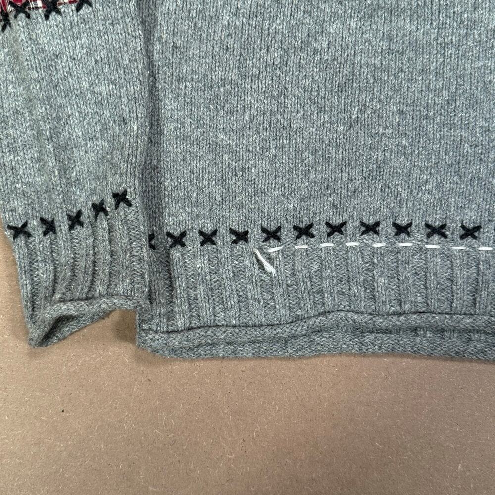 Vintage Grey Moose Half Zip Knit Sweater Winter Outdoor Fits Lrg Coldwater Creek - Picture 5 of 8